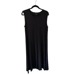 EILEEN‎ FISHER Black V Neck Sleeveless Midi Dress M/M Resortwear Vacation